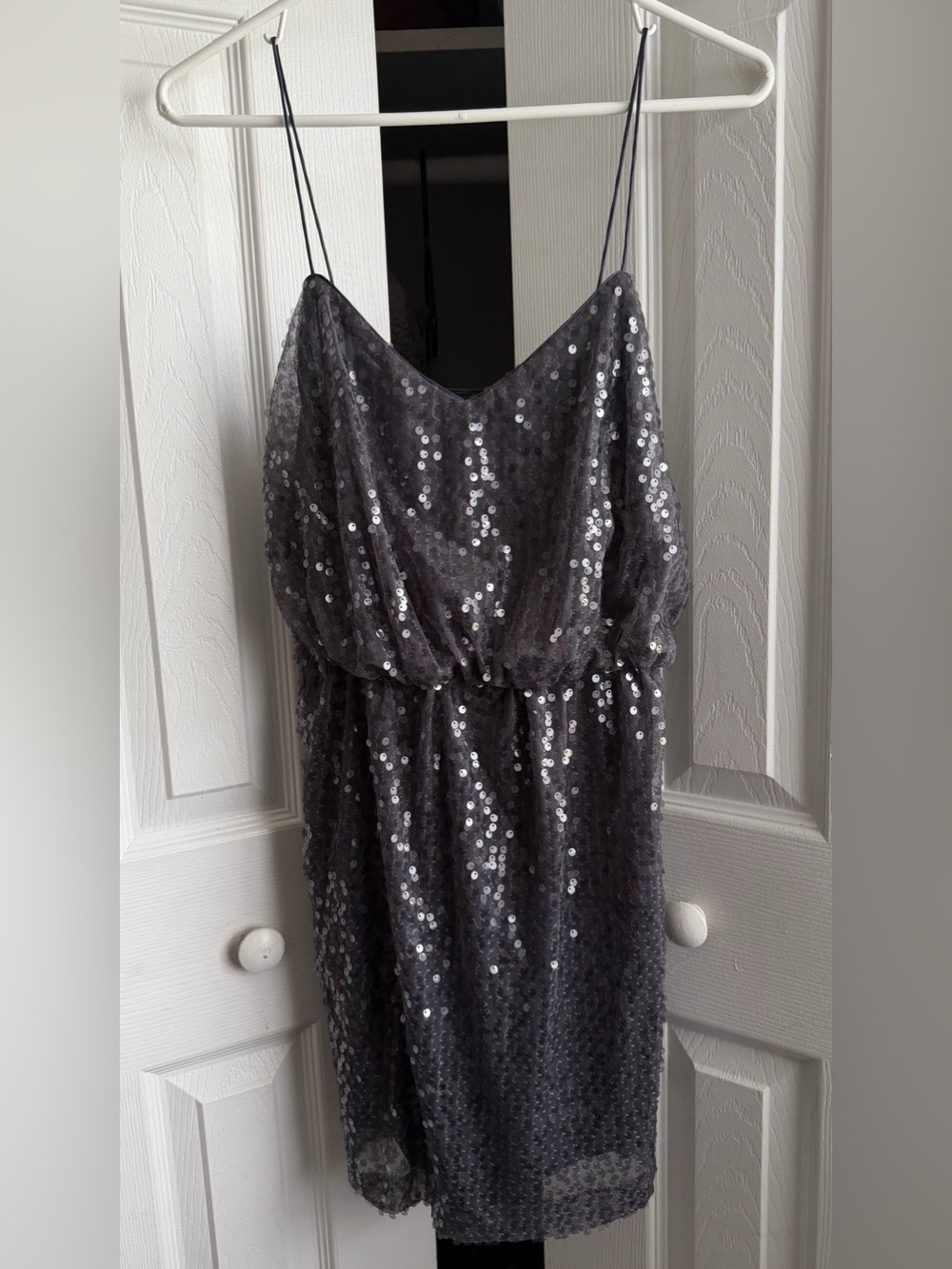 Aidan by Aidan Mattox Spaghetti Strap Sequin Blouson Mini Dress